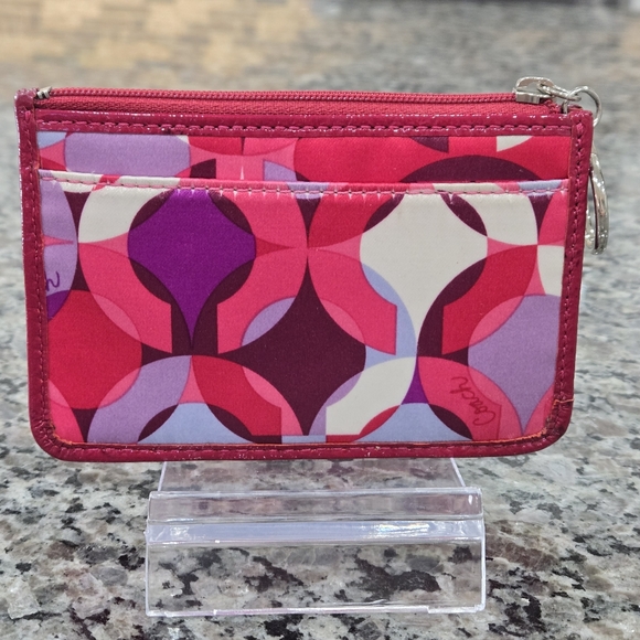 Coach Poppy Colorblock Card Case — Pink, Purple & Red - Picture 3 of 14